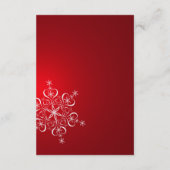 スノーフレークレッドウィンターウェディング披露宴 エンクロージャーカード (裏面)