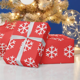 スノーフレークレッドクリスマスラッピング紙 ラッピングペーパー