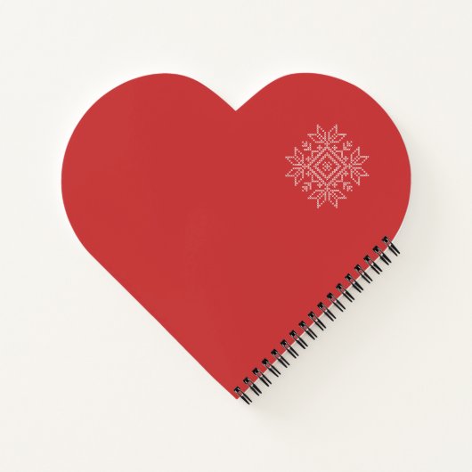 スノーフレークレッドクリスマス編み物パターンノートブック ノートブック (裏面)