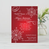 スノーフレークレッドブライダルシャワー 招待状 (スタンド正面)