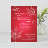 スノーフレークレッドブライダルシャワー 招待状 (スタンド正面)