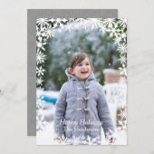 スノーフレークレースフォトホリデーカード シーズンカード (正面/裏面)