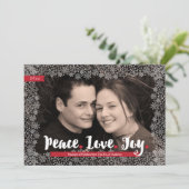 スノーフレークレースフレームホリデーフォト シーズンカード (スタンド正面)