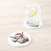 スノーフレーク付きハイランドカウサンタ – 素朴Decor コースター (側面)