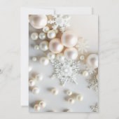 スノーフレーク付き真珠ニュートラルベビーシャワー 招待状 (裏面)