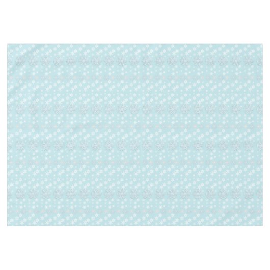 スノーフレーク付アクアマリンホリデーテーブルクロス テーブルクロス (正面(横))