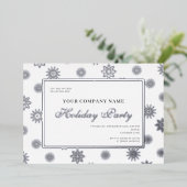 スノーフレーク企業のクリスマスオフィスホリデーパーティー 箔招待状 (立ち正面)