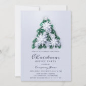スノーフレーク企業のクリスマスホリデーパーティー 招待状 (正面)