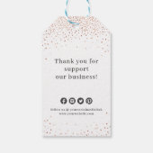 スノーフレーク会社ロゴバラ金ゴールドクリスマス ギフトタグ (裏面)