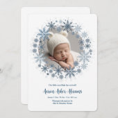 スノーフレーク写真の誕生のお知らせ 案内状 (正面/裏面)
