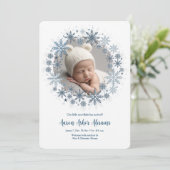 スノーフレーク写真の誕生のお知らせ 案内状 (スタンド正面)