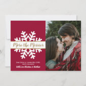 スノーフレーク写真クリスマス妊娠発表 案内状 (正面)