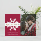 スノーフレーク写真クリスマス妊娠発表 案内状 (スタンド正面)