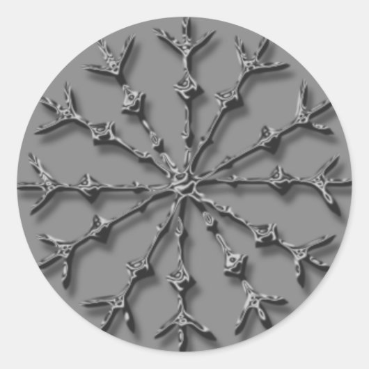 スノーフレーク写真ホリデーカード封筒用シール ラウンドシール (正面)