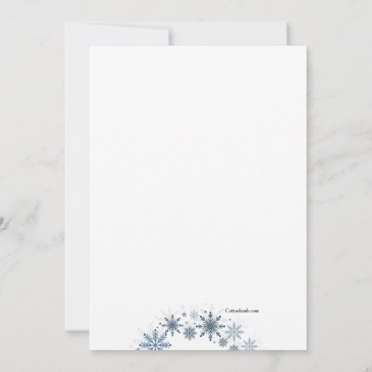 スノーフレーク写真妊娠の発表 案内状 (裏面)