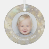 スノーフレーク写真 ガラスオーナメント (正面)