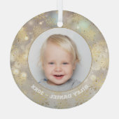 スノーフレーク写真 ガラスオーナメント (裏面)