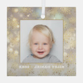 スノーフレーク写真 ガラスオーナメント (裏面)