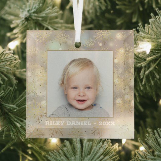 スノーフレーク写真 ガラスオーナメント (インサイチュ)