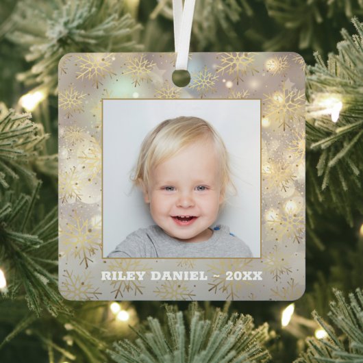 スノーフレーク写真 メタルオーナメント (インサイチュ)