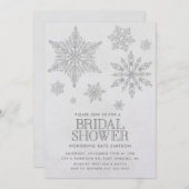 スノーフレーク冬のブライダルシャワーへの招待 招待状 (正面/裏面)
