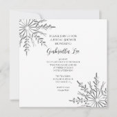 スノーフレーク冬のブライダルシャワーへの招待 招待状 (正面)