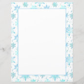 スノーフレーク冬のホリデーブルーウォーターカラーレター (裏面)