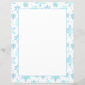 スノーフレーク冬のホリデーブルーウォーターカラーレター (正面)