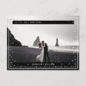 スノーフレーク冬の写真を保存する日付招待状 ポストカード (正面)