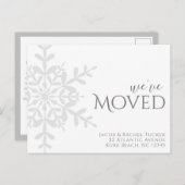 スノーフレーク冬の引っ越しましたの動きに関する発表 ポストカード (正面/裏面)