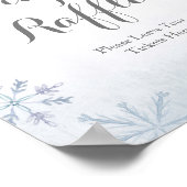 スノーフレーク冬の水の色おむつラッフルサイン ポスター (角)