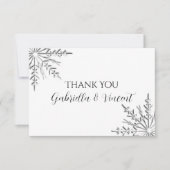 スノーフレーク冬の結婚式ありがとうノート – フラット ノートカード (正面)