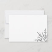 スノーフレーク冬の結婚式ありがとうノート – フラット ノートカード (裏面)