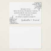 スノーフレーク冬の結婚式のチャリティーフェイスカード (正面&裏面)