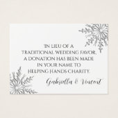 スノーフレーク冬の結婚式のチャリティーフェイスカード (正面)