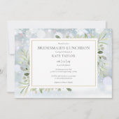 スノーフレーク冬の緑の花嫁の昼食会 招待状 (正面)