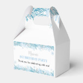 スノーフレーク冬の誕生日パーティーのお願いボックス フェイバーボックス (裏面サイド)