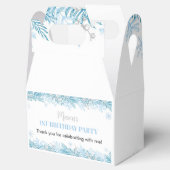 スノーフレーク冬の誕生日パーティーのお願いボックス フェイバーボックス (オープン)