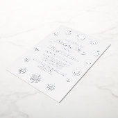 スノーフレーク冬の誕生日 箔招待状 (回転した状態)