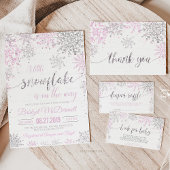 スノーフレーク冬の赤ちゃんシャワーガール サンキューカード