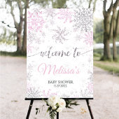 スノーフレーク冬の赤ちゃんシャワーガール サンキューカード