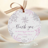 スノーフレーク冬の赤ちゃんシャワーガール フェイバータグ