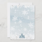 スノーフレーク冬の赤ちゃんシャワー男の子ベビー寒い 招待状 (裏面)