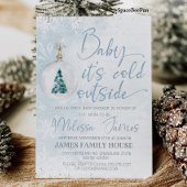 スノーフレーク冬の赤ちゃんシャワー男の子ベビー寒い 招待状