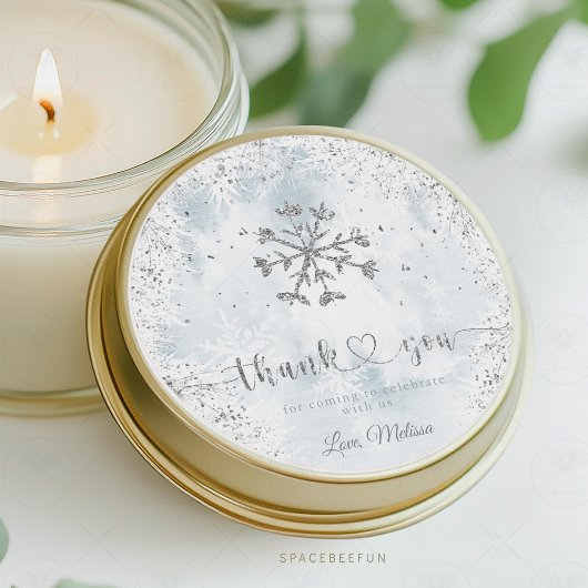 スノーフレーク冬の赤ちゃんシャワー ラウンドシール