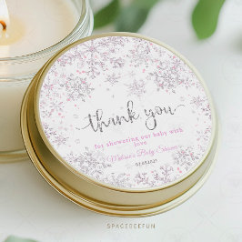 スノーフレーク冬の赤ちゃんシャワー ラウンドシール