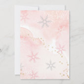 スノーフレーク冬の赤ちゃんシャワー 招待状 (裏面)
