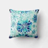 スノーフレーク冬の魔法水の色パターン クッション (裏面)