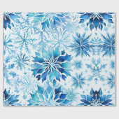 スノーフレーク冬の魔法水の色パターン ラッピングペーパー (フラット)