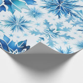 スノーフレーク冬の魔法水の色パターン ラッピングペーパー (角)